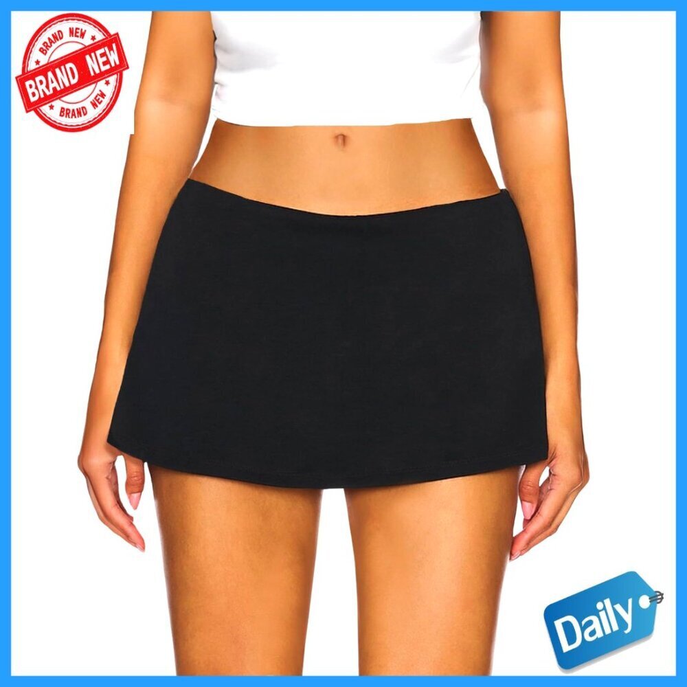 Low Waist Micro Mini Skort with Built-in Shorts Stretch Modal Fabric